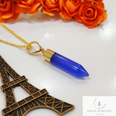 Chalcedony Pencil Pendant, Gold Electroplated Pencil, Healing Pendant, Women Pendant, Antique Pendant, Gift For Her, Dainty Handmade Pendant
